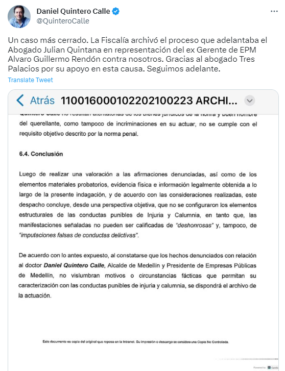 Alcalde De Medellín Daniel Quintero Fue Acusado Por Injuria Y Calumnia La Fiscalía Ya Tomó Una