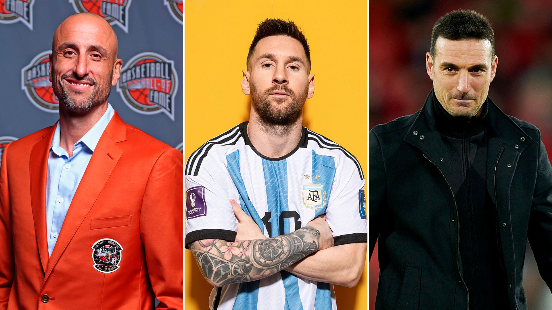 Ginóbili, Messi y Scaloni, figuras del deporte mundial, cuyas familias llegaron a la Argentina desde una acotado región italiana