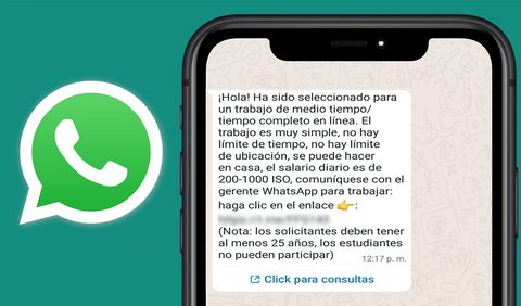Tomar medicina directorio salami Falsas promesas de trabajo por WhatsApp, cómo identificarlas - Infobae