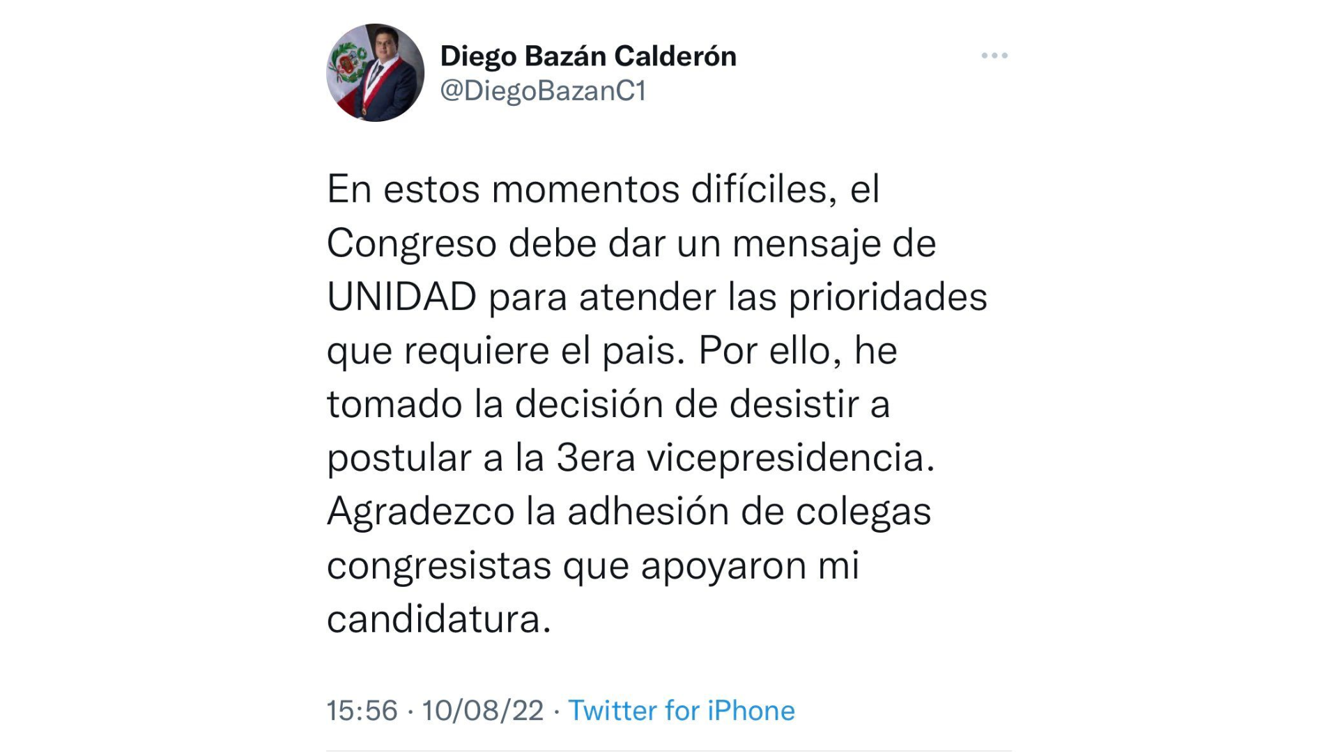 Twitter de Diego Bazán.