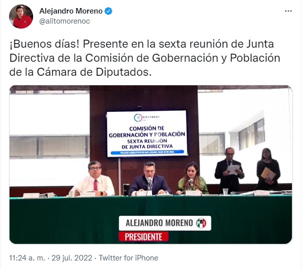 La Comisión logró contar con siete legisladores del PRI, PAN, PRD y Movimiento Ciudadano para tener la asistencia necesaria (Foto: Twitter/@alitomorenoc)