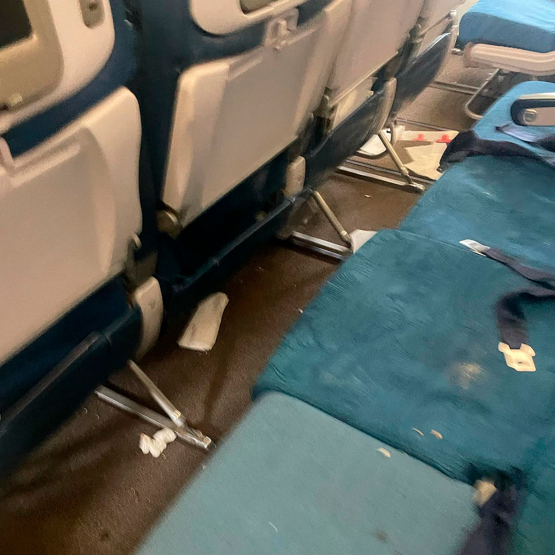 Strong turbulence, which occurred 30 minutes before landing, caused passengers to be thrown out of their seats.  (Courtesy of Jazmin Bitanga via AP)