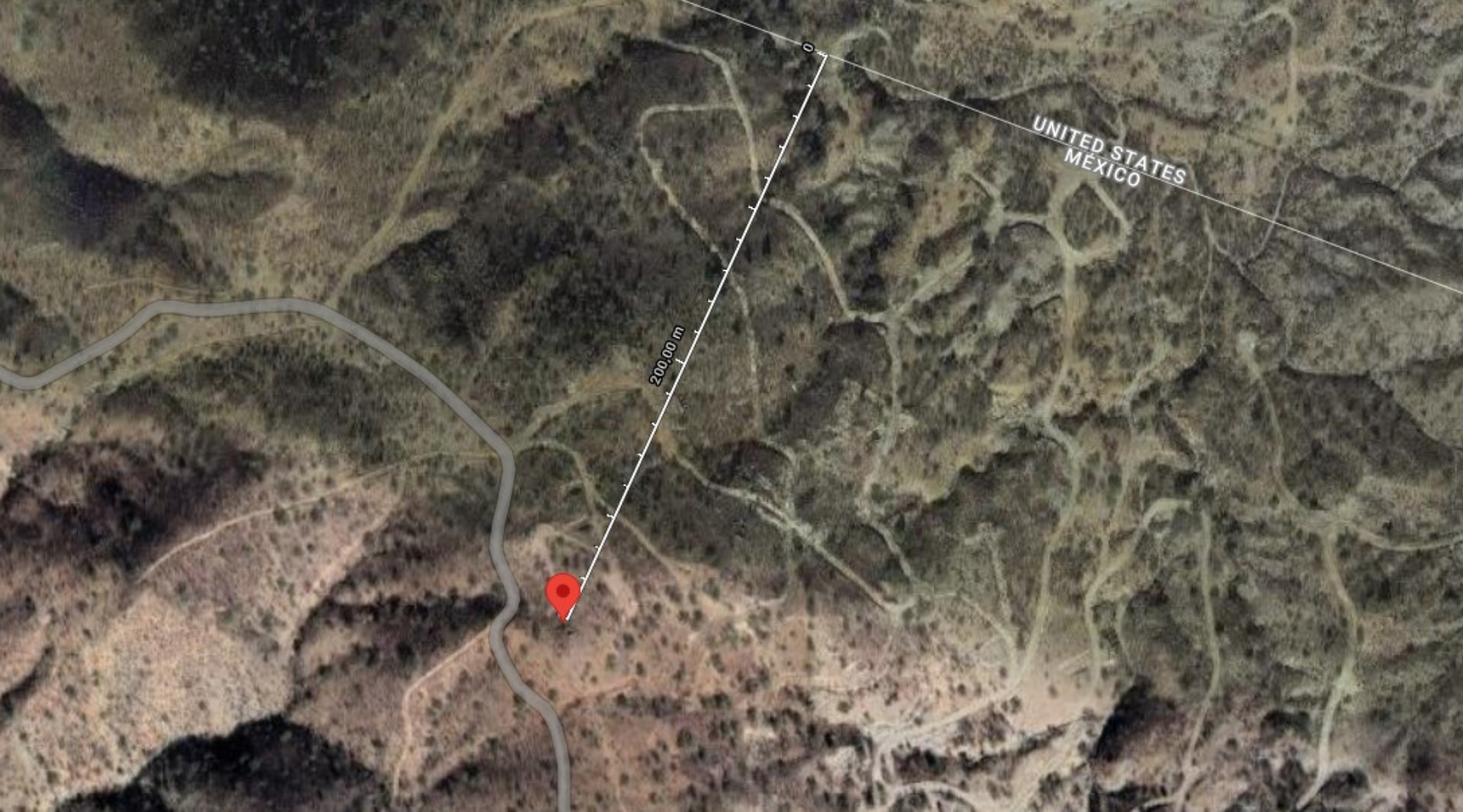 Approximate location of the Los Chapitos camp.  (Google Maps)