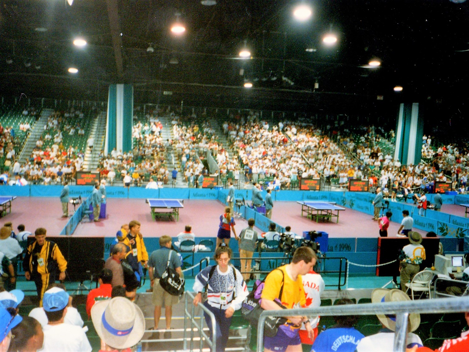 Table tennis competition at the Georgia World Congress Center during the Atlanta Olympics. (Sheila S. Hula)