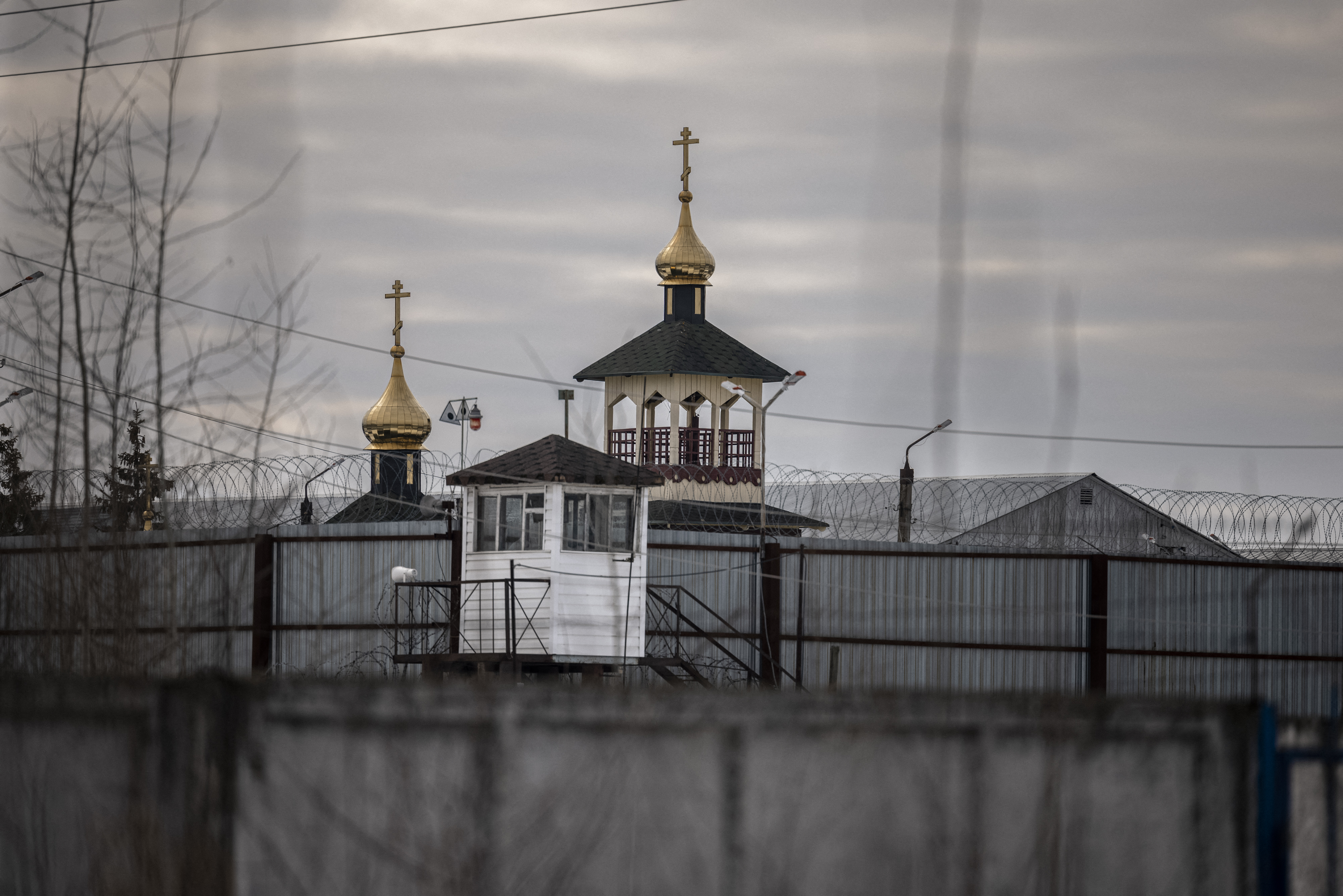 A view shows an Orthodox church on the grounds of the penal colony N2, where Kremlin critic Alexei Navalny has been transferred to serve a two-and-a-half year prison term for violating parole, in the town of Pokrov on March 1, 2021. (Photo by Dimitar DILKOFF / AFP)