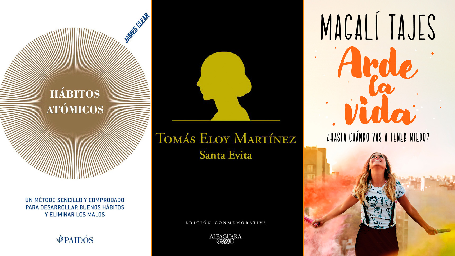 Qué leer el fin de semana: “Hábitos atómicos”, Magalí Tajes y el bestseller internacional “Santa Evita” por menos de 850 pesos argentinos