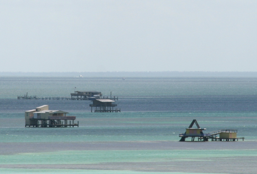 Las casas de Stiltsville, como si caminaran en el mar. (Dominio Público)