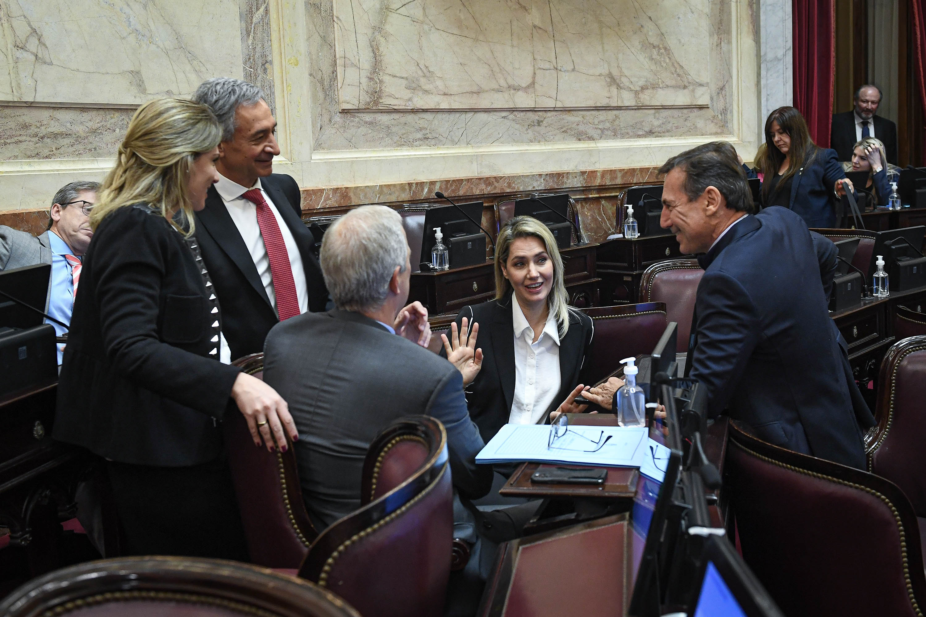 Luis Naidenoff y Carolina Losada en el Senado