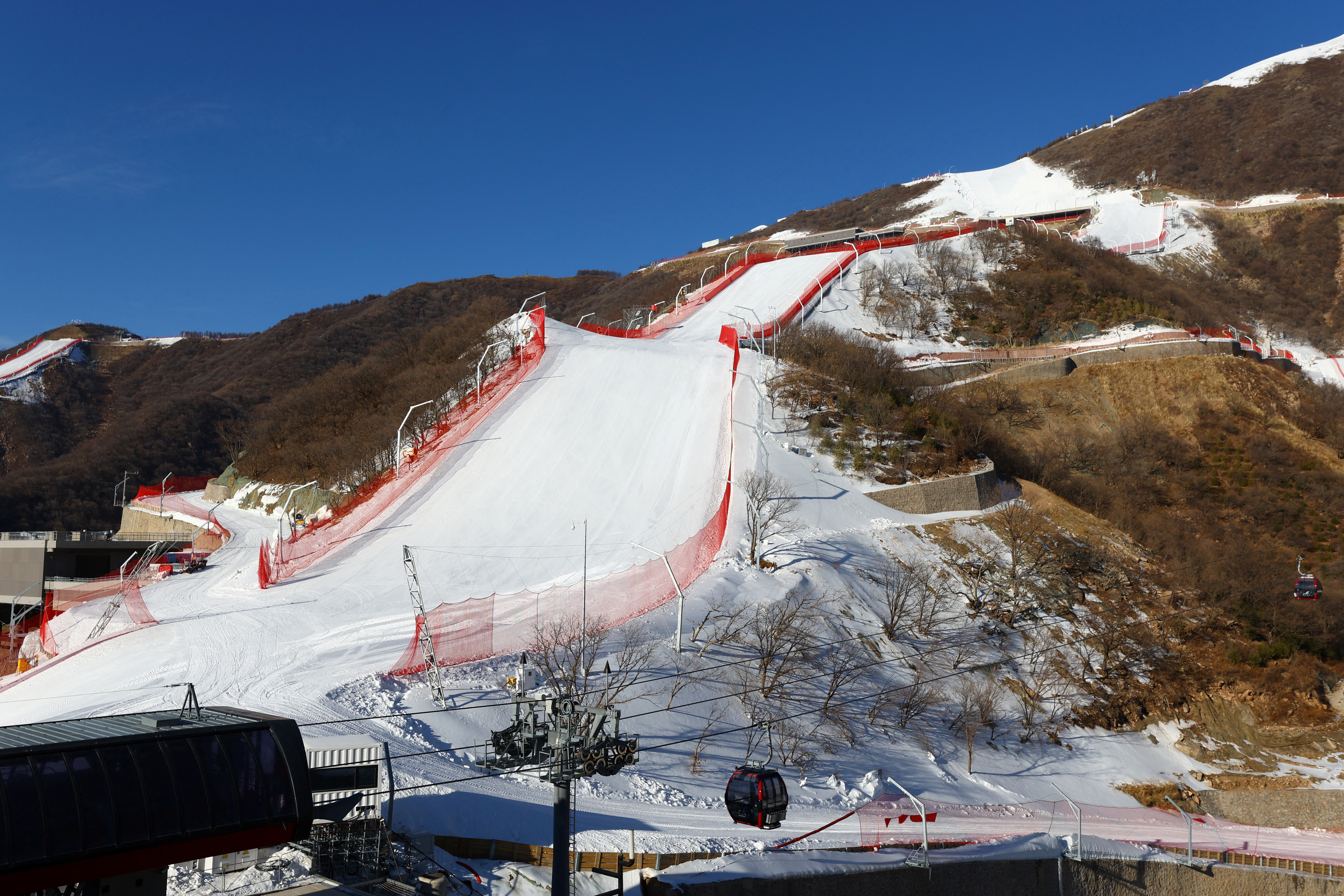 Yanqing Alpine Skiing Centre, a competition venue for Alpine Skiing during the Beijing 2022 Winter Olympics, is seen in Beijing, China January 14, 2022. REUTERS/Pawel Kopczynski