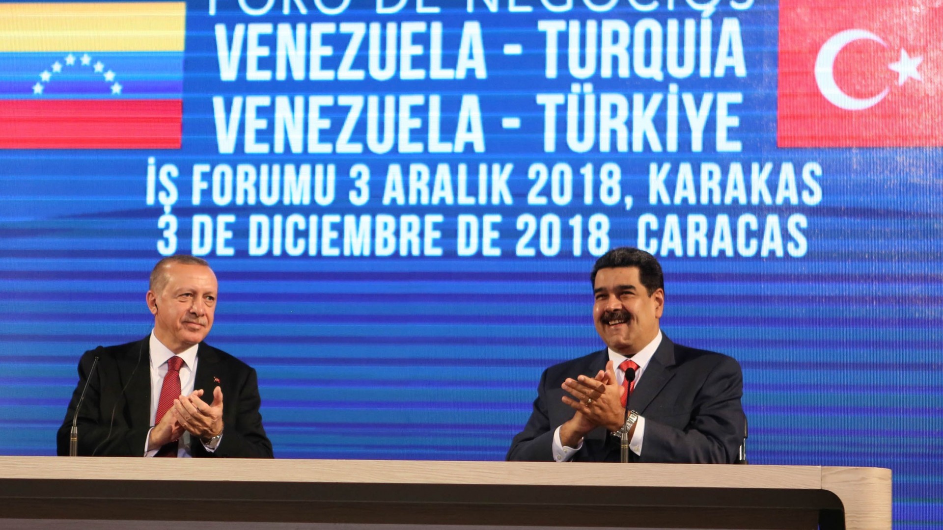 Un encuentro entre Erdogan y Maduro en 2018 en Caracas (Zurimar Campos/Venezuelan Presidency/AFP) 