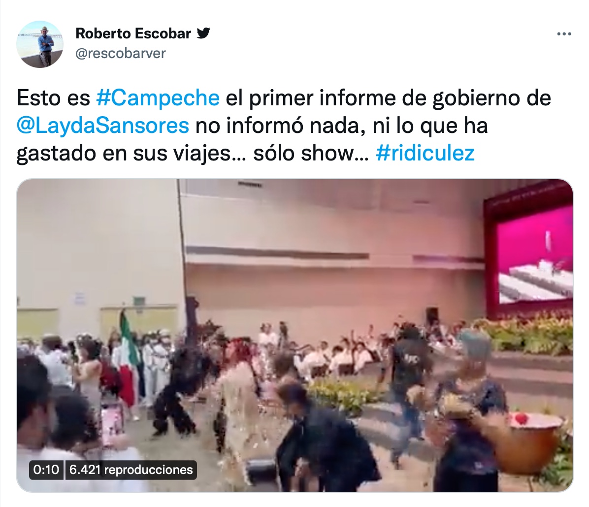 Layda Sansores was beaten for dancing in a government report and the memes were unleashed (Photo: Twitter/)