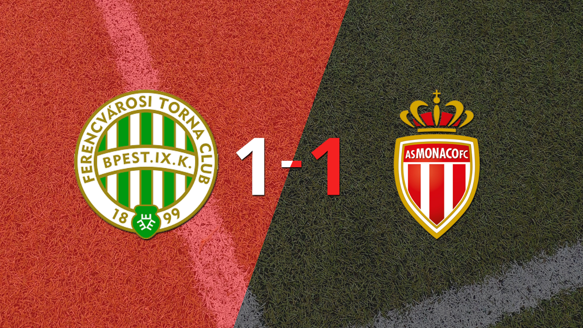 Mónaco logró sacar el empate a 1 gol en casa de Ferencváros