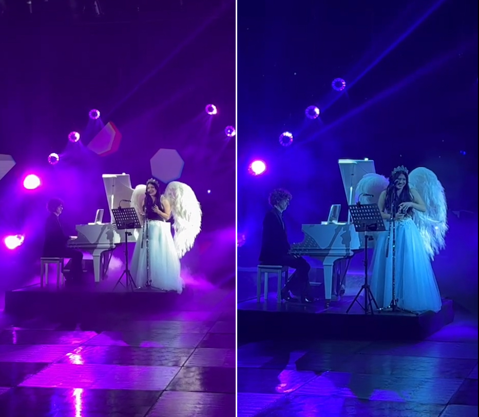 Sol cantó unas canciones junto al piano