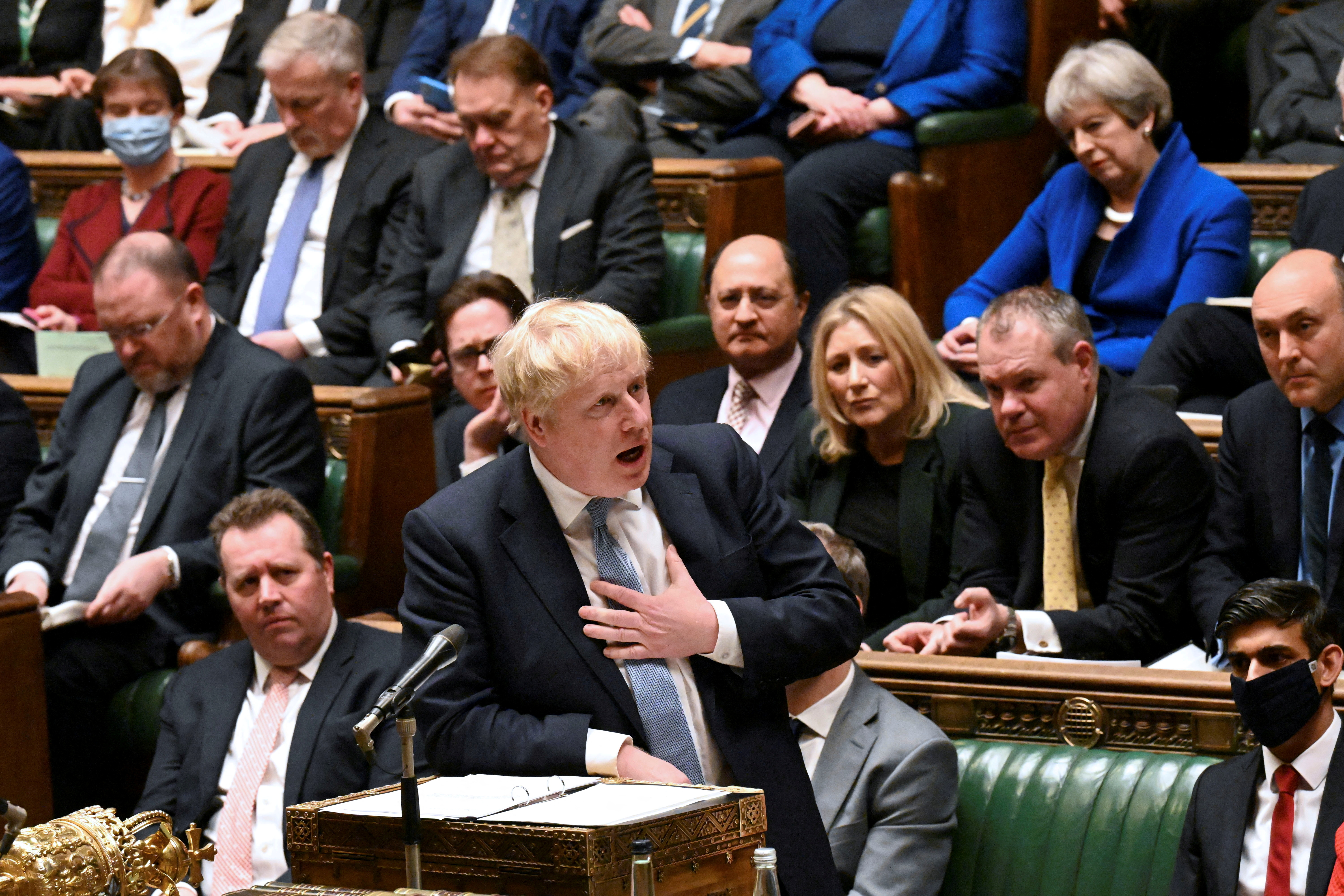 Johnson se presenta ante el Parlamento tras el informe de Sue Gray sobre las fiestas en Downing Street 
