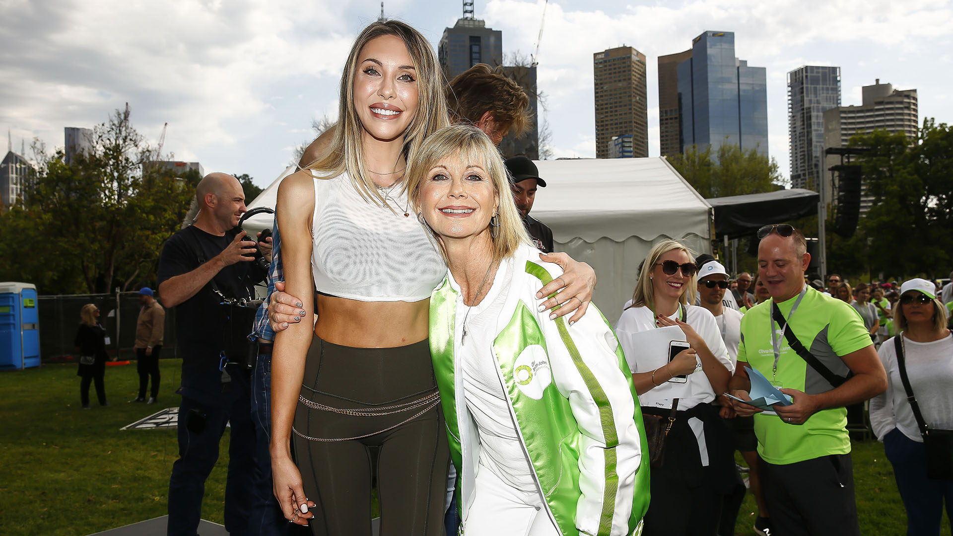 Chloe Latanzi and Olivia Newton John on October 6, 2019 in Melbourne, Australia (Photo by Sam Tabone/WireImage)