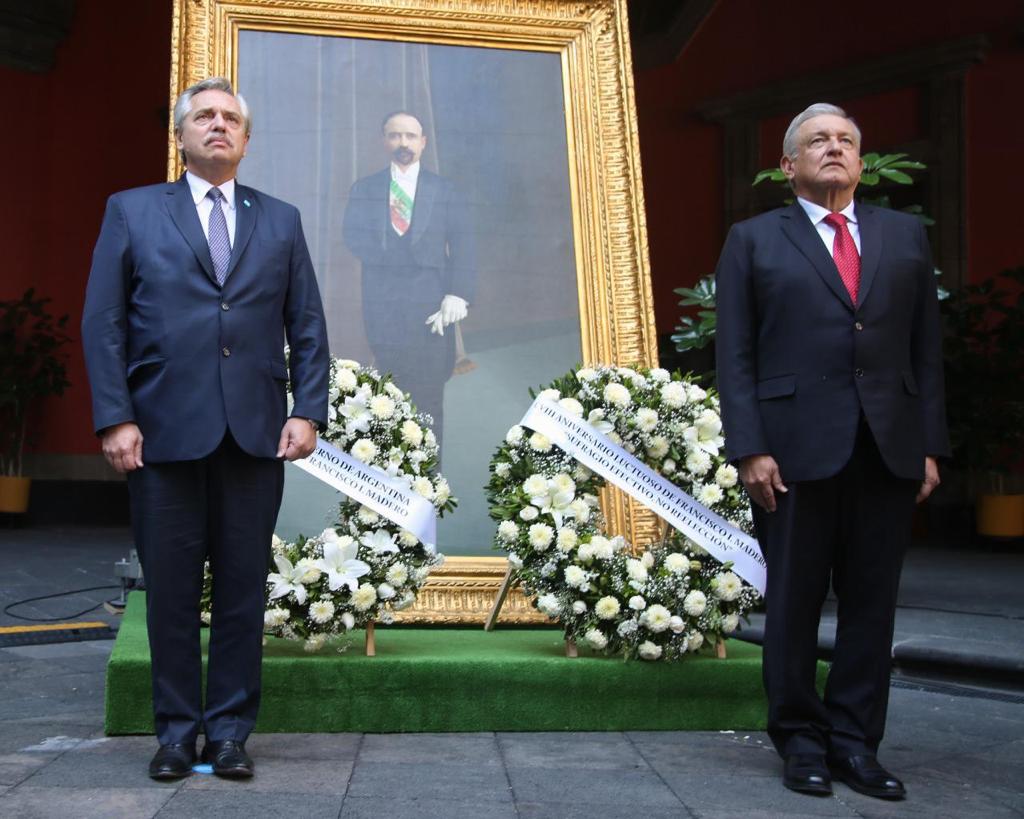 Alberto Fernández y Andrés López Obrador durante su último encuentro oficial en Ciudad de México ( Presidencia de México )
