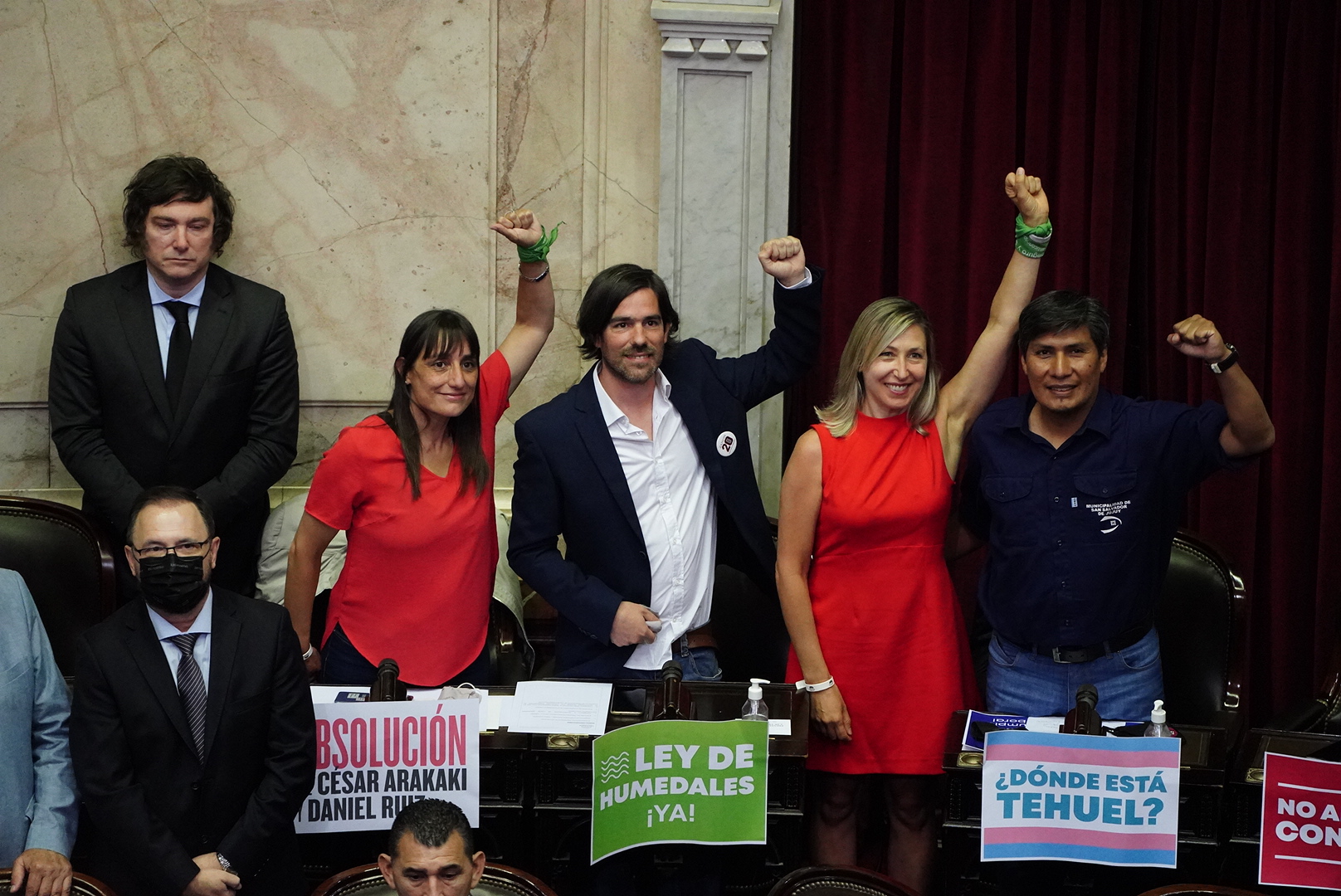 La banca electa del Frente de Izquierda en 2021: Romina del Plá, Nicolás Del Caño, Myriam Bregman y Alejandro Vilca