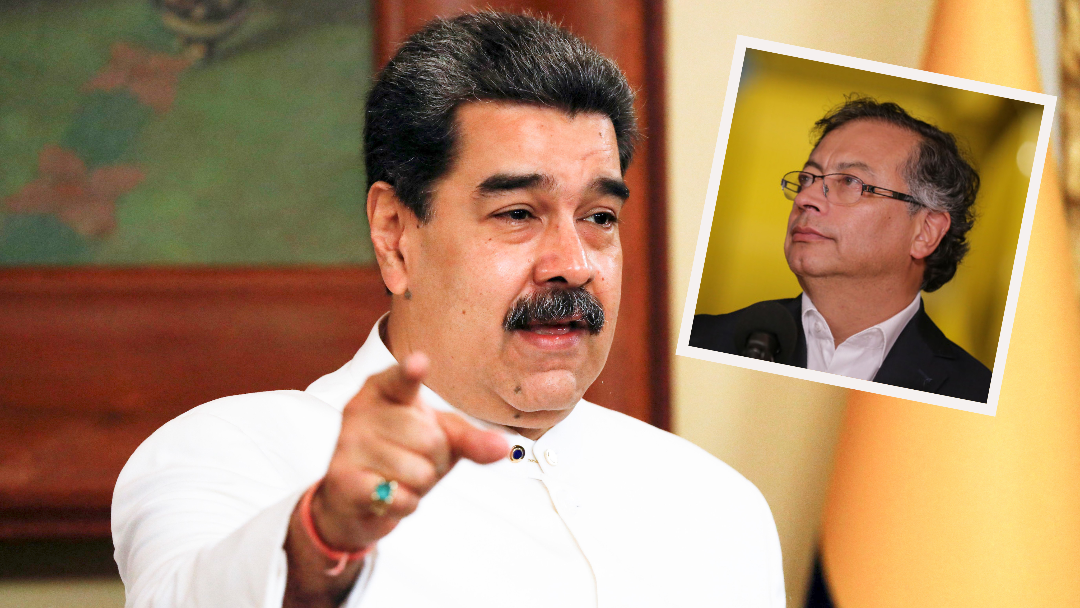 El dictador venezolano Nicolás Maduro celebró la disposición del presidente colombiano Gustavo Petro de restablecer diálogos y reabrir las fronteras. Fotos: Reuters y Colprensa.
