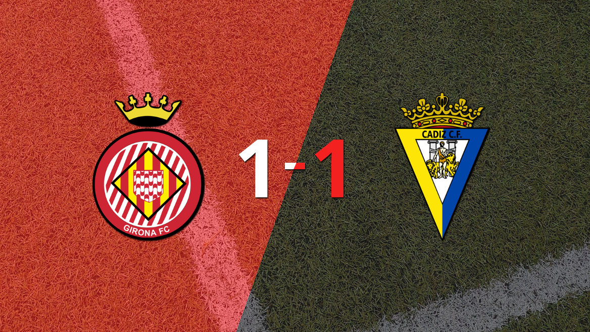 Cádiz logró sacar el empate a 1 gol en casa de Girona