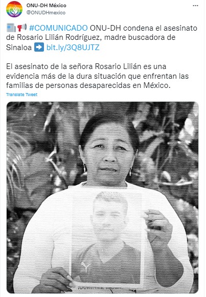 La Onu Condenó El Atroz Y Desgarrador Asesinato De Rosario Lilián Madre Buscadora En Sinaloa 8887