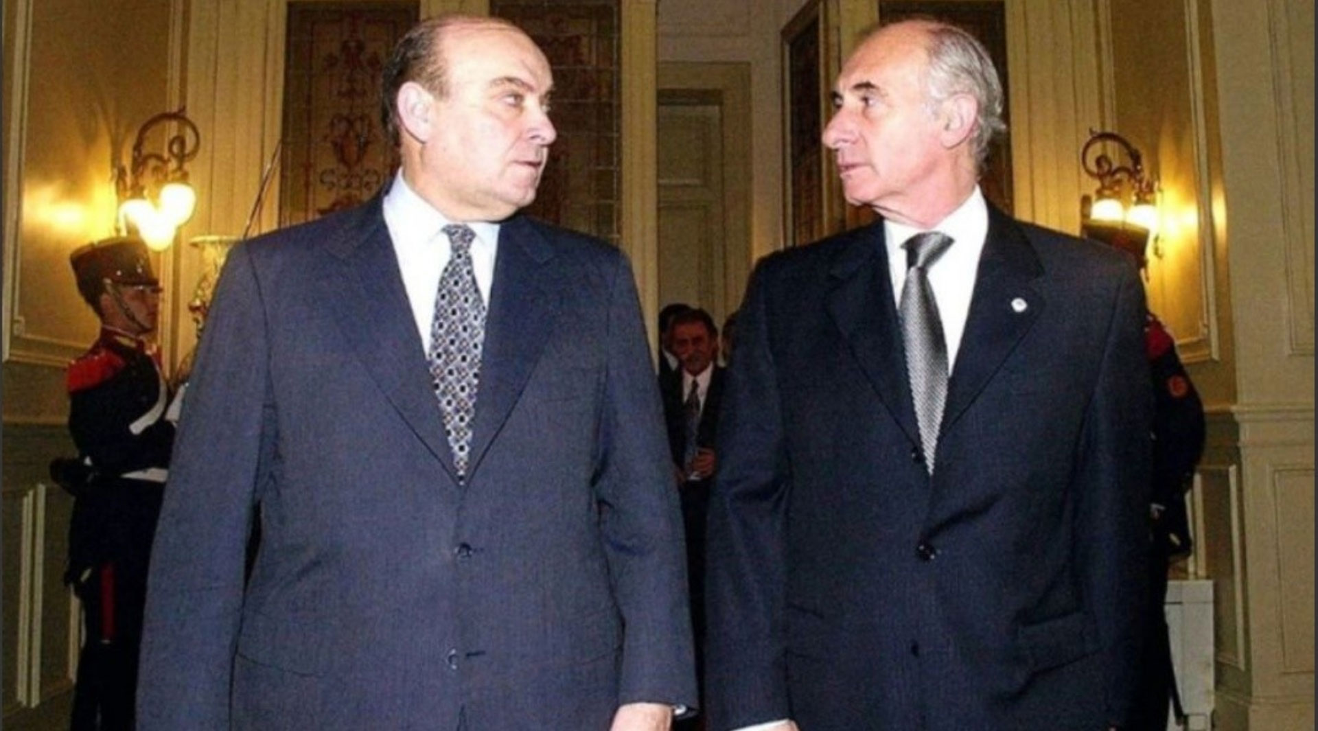 El presidente De la Rúa con el Ministro Domingo Cavallo