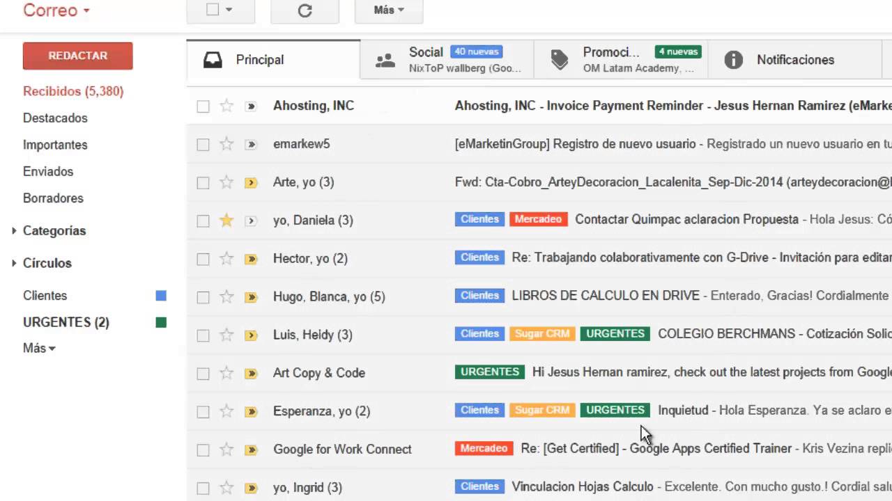 Labels in Gmail.  (photo: YouTube/eMarketingGroup)