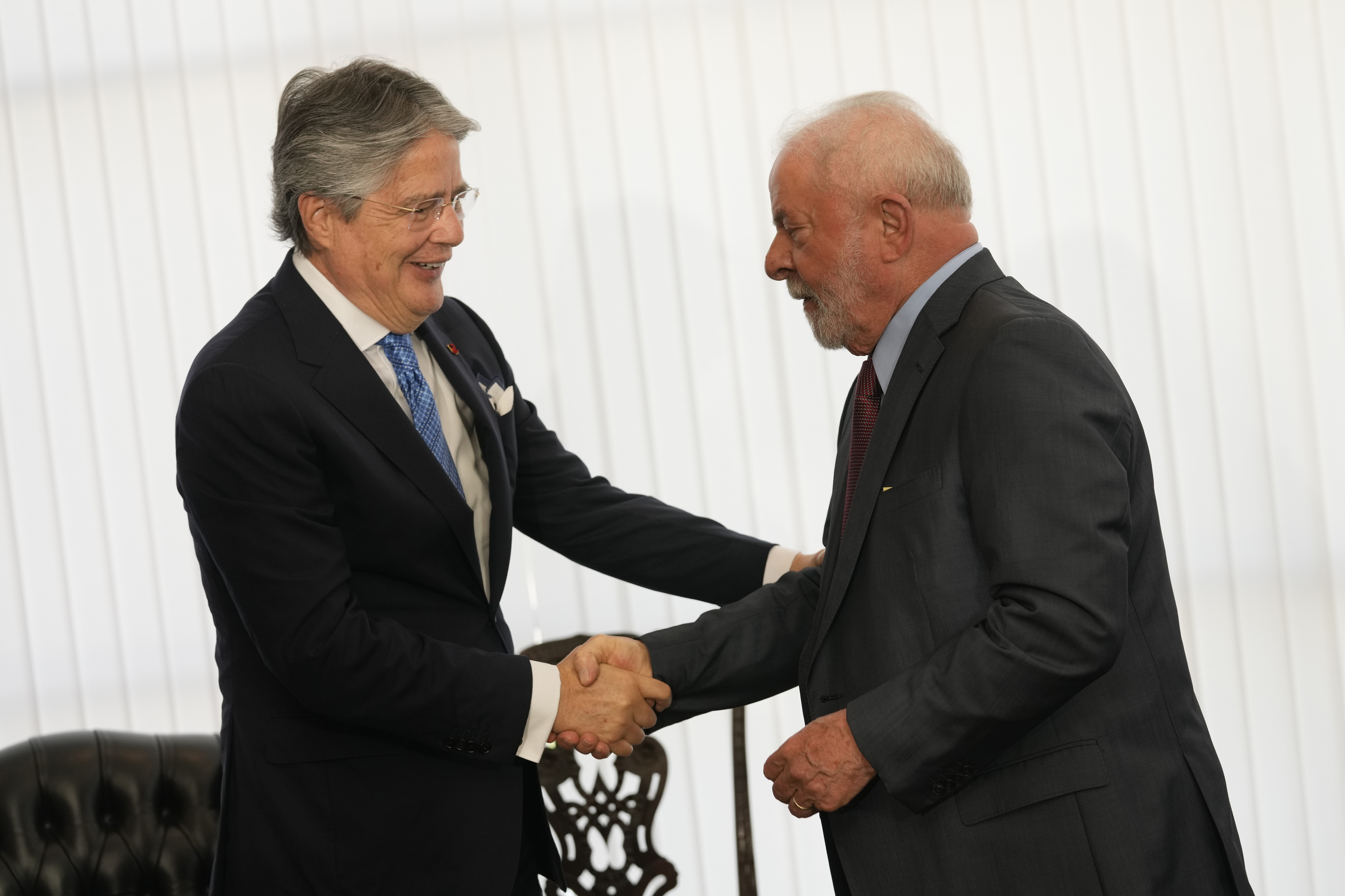 Los presidentes de Ecuador y Brasil se reunieron para tratar temas de cooperación mutua en materia de seguridad, medioambiente y programas sociales. (AP Foto/Eraldo Peres)