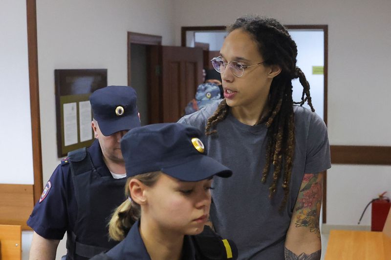 Griner was sentenced on August 4 after police said they found cannabis oil vape cartridges in her luggage (Reuters)