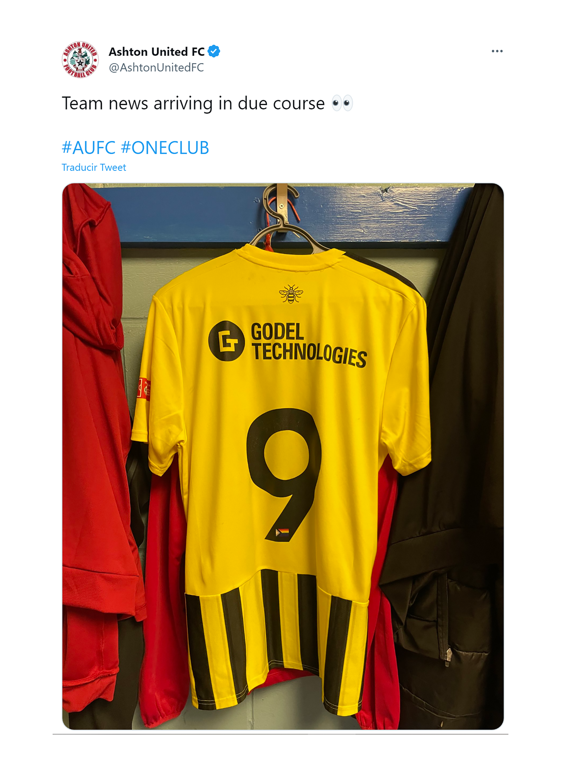 Post featuring a t-shirt similar to the one Haaland wore to Borussia Dortmund (@AshtonUnitedFC)