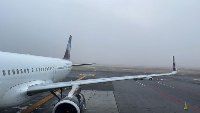 Lluvia en CDMX desató caos en el Aeropuerto Internacional 