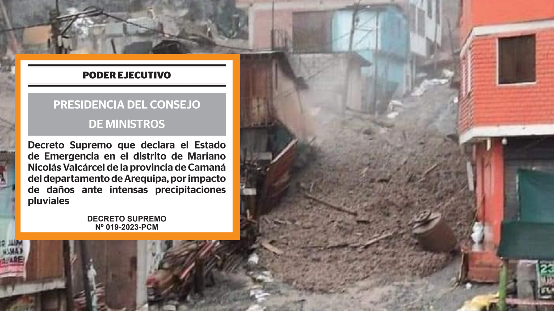Arequipa: distrito de Mariano Nicolás Valcárcel es declarado en emergencia por huaicos