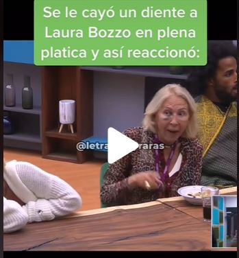 Laura Bozzo se defendió y sostuvo que no era un diente, sino pasta de fideo (Foto: Telemundo)