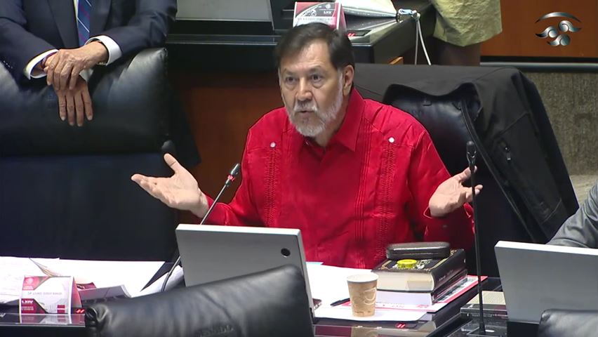 Fernández Noroña pidió que se atendiera el orden en la Cámara (foto: captura de pantalla/Senado de México)