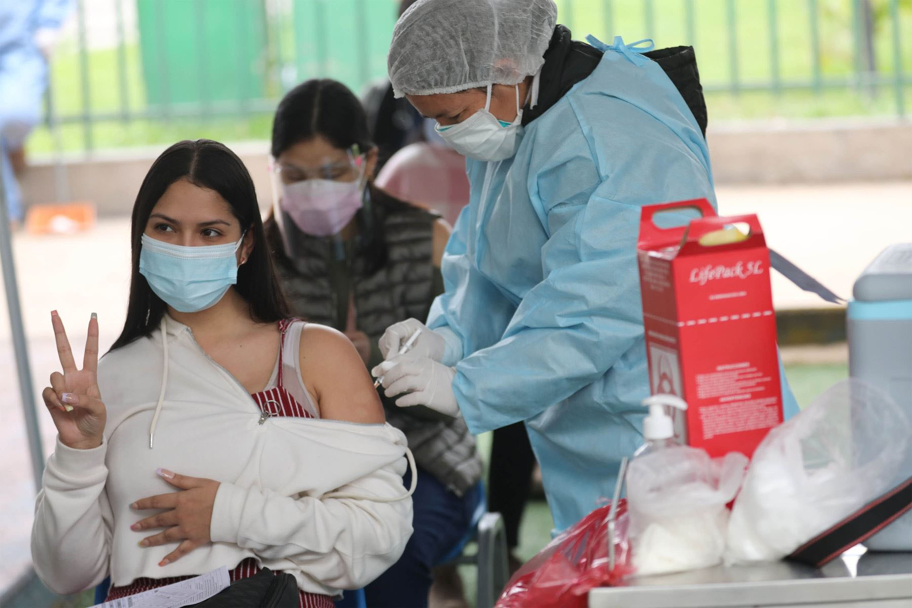 centro de vacunación  Foto: Andes.