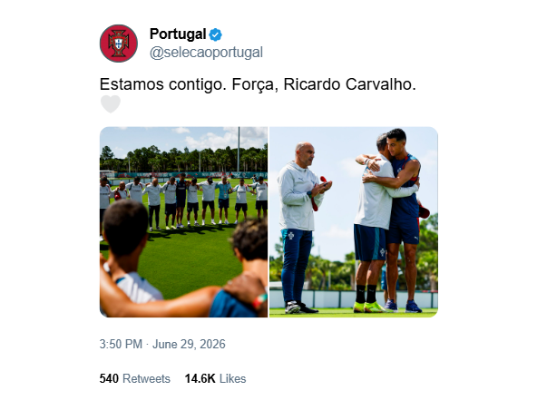 Dolor en Portugal por la muerte del padre del segundo entrenador: el emotivo minuto de silencio