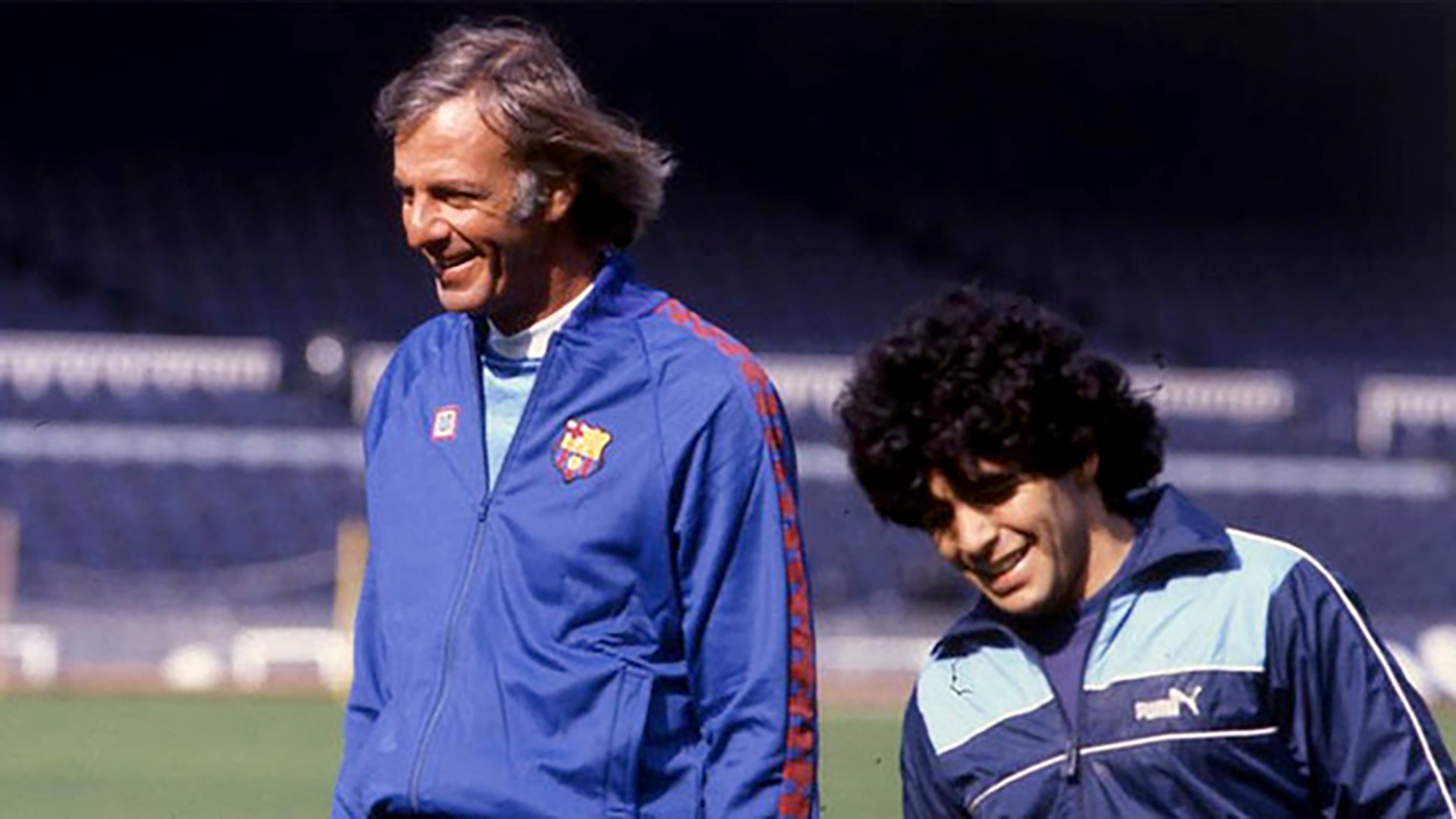 Menotti junto a Diego Maradona, en los años en que compartieron en el Barcelona