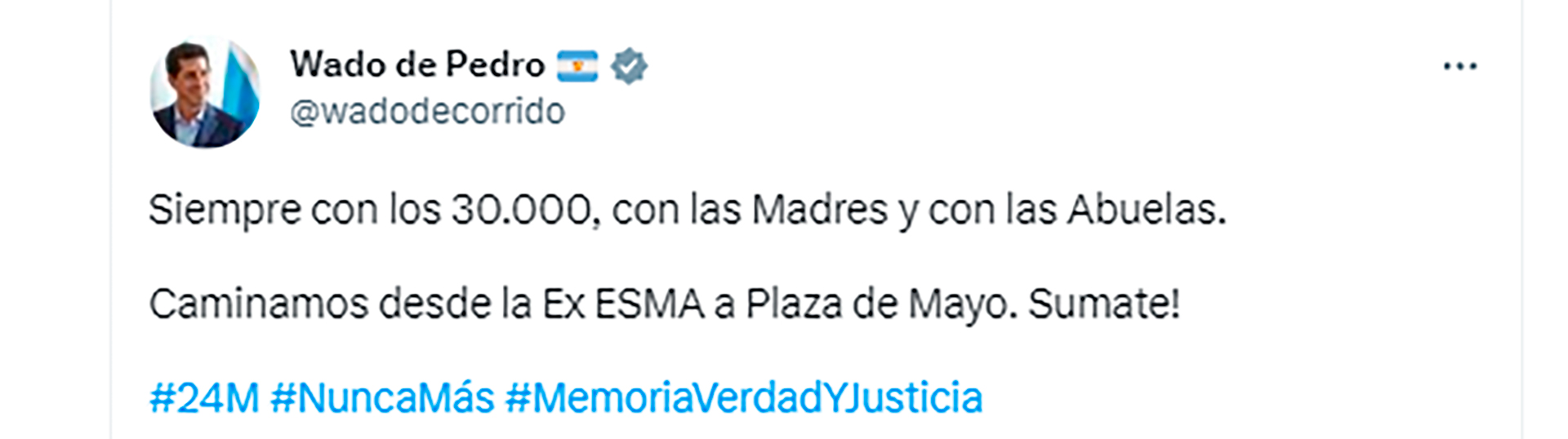 El tuit del ministro del Interior en relación a este 24 de marzo