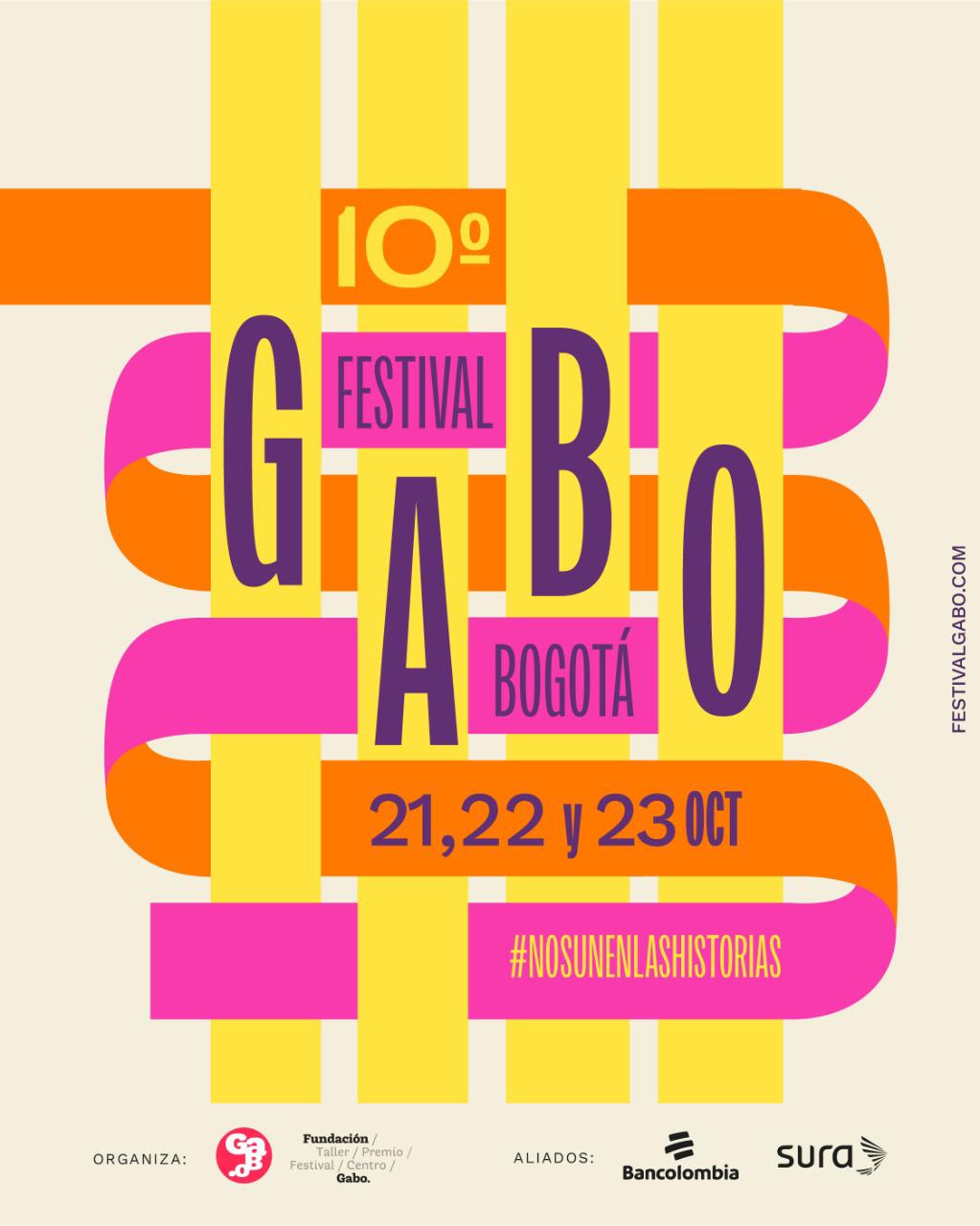 Póster oficial del décimo Festival Gabo, en Bogotá. Cortesía.