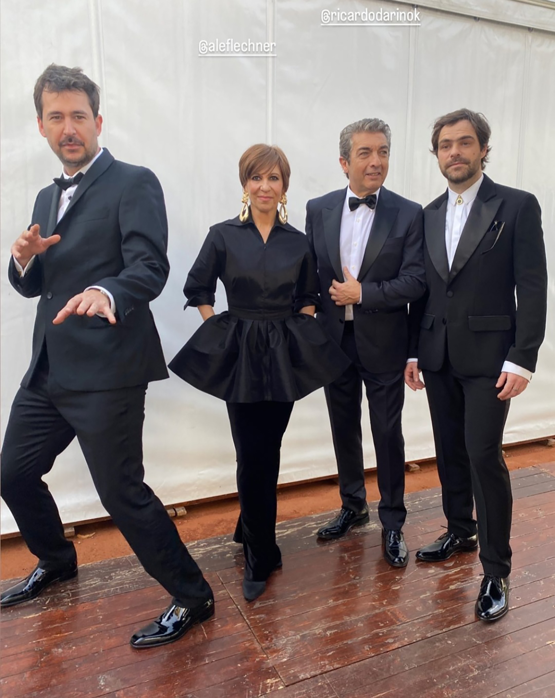 Santiago Mitre, Alejandra Flechner, Ricardo Darín y Peter Lanzani (Instagram)
