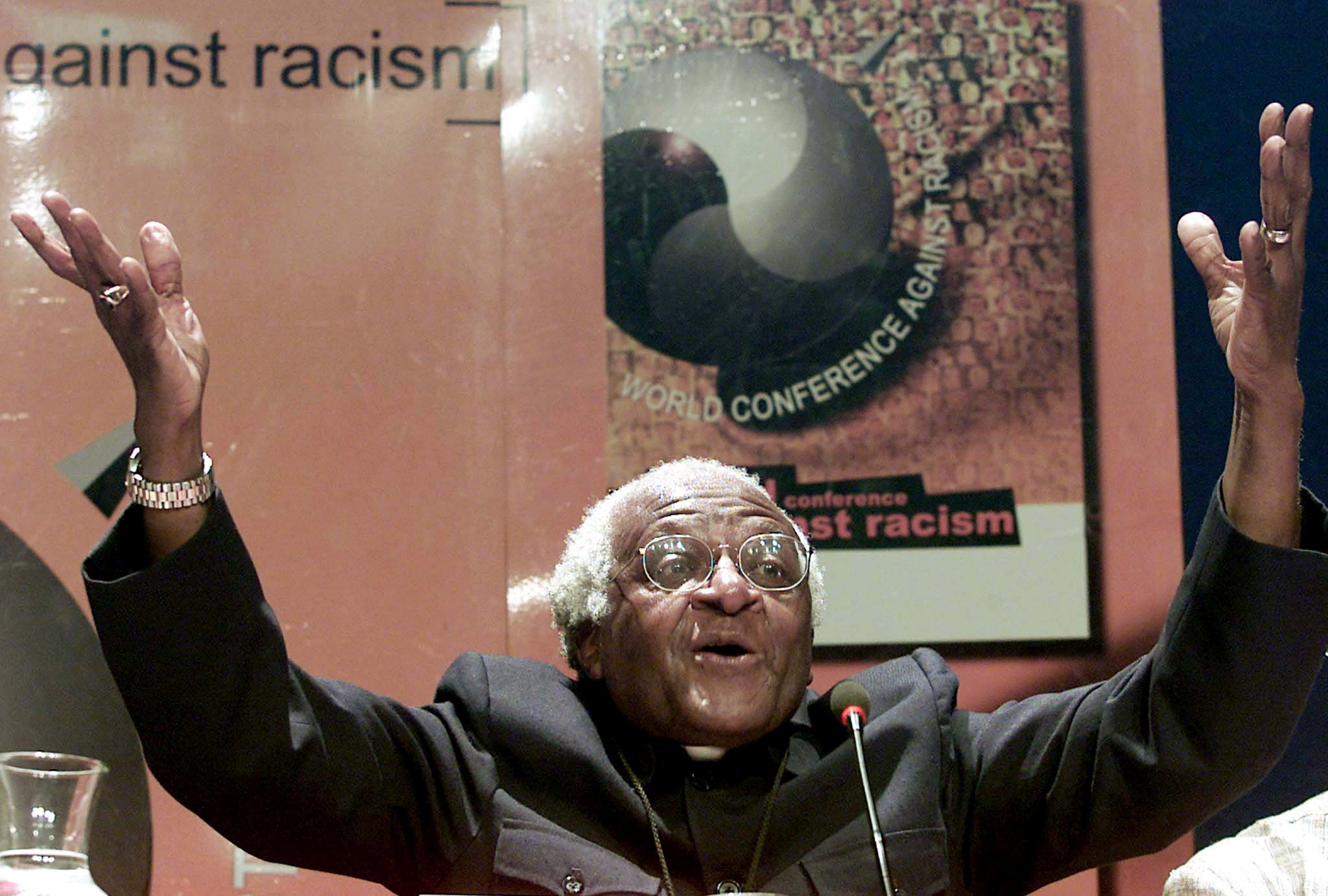 En la Conferencia Mundial contra el Racismo (WCAR), el 5 de septiembre de 2001 (Reuters)
