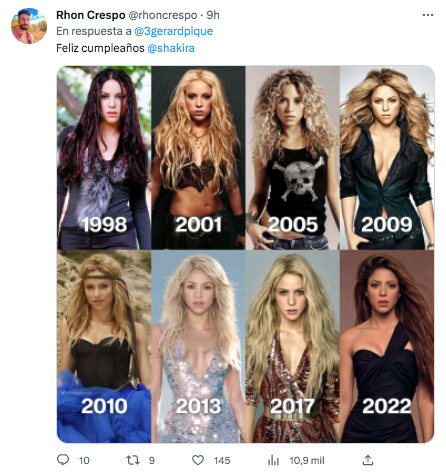 Tuiteros reaccionaron con memes de Shakira a la autofelicitación de Gerard Piqué en redes sociales. @rhoncrespo/Twitter