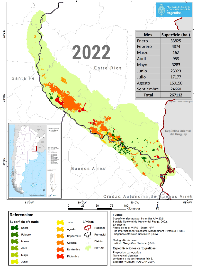 Los incendios registrados en 2022 en la zona del Delta del Paraná