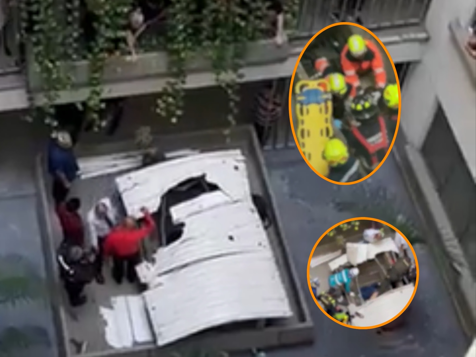Hombre que se lanzó de un edifico en Medellín fue rescatado con vida: lo salvó un techo