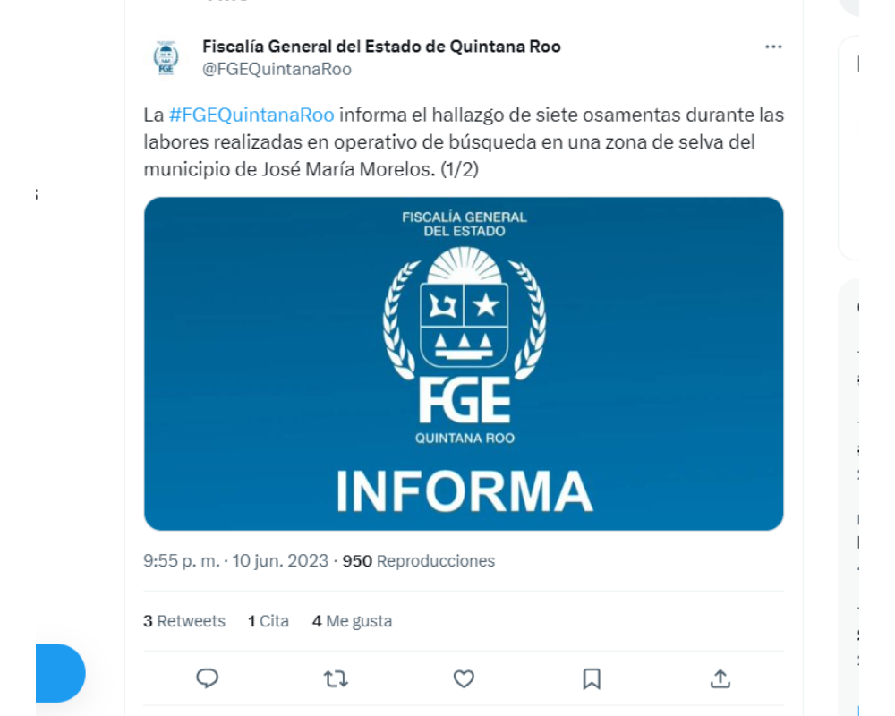 La Fiscalía de Quintana Roo no dio a conocer si las siete osamentas localizadas pertenecían al mismo número de personas (Foto: Fiscalía de Quintana Roo)