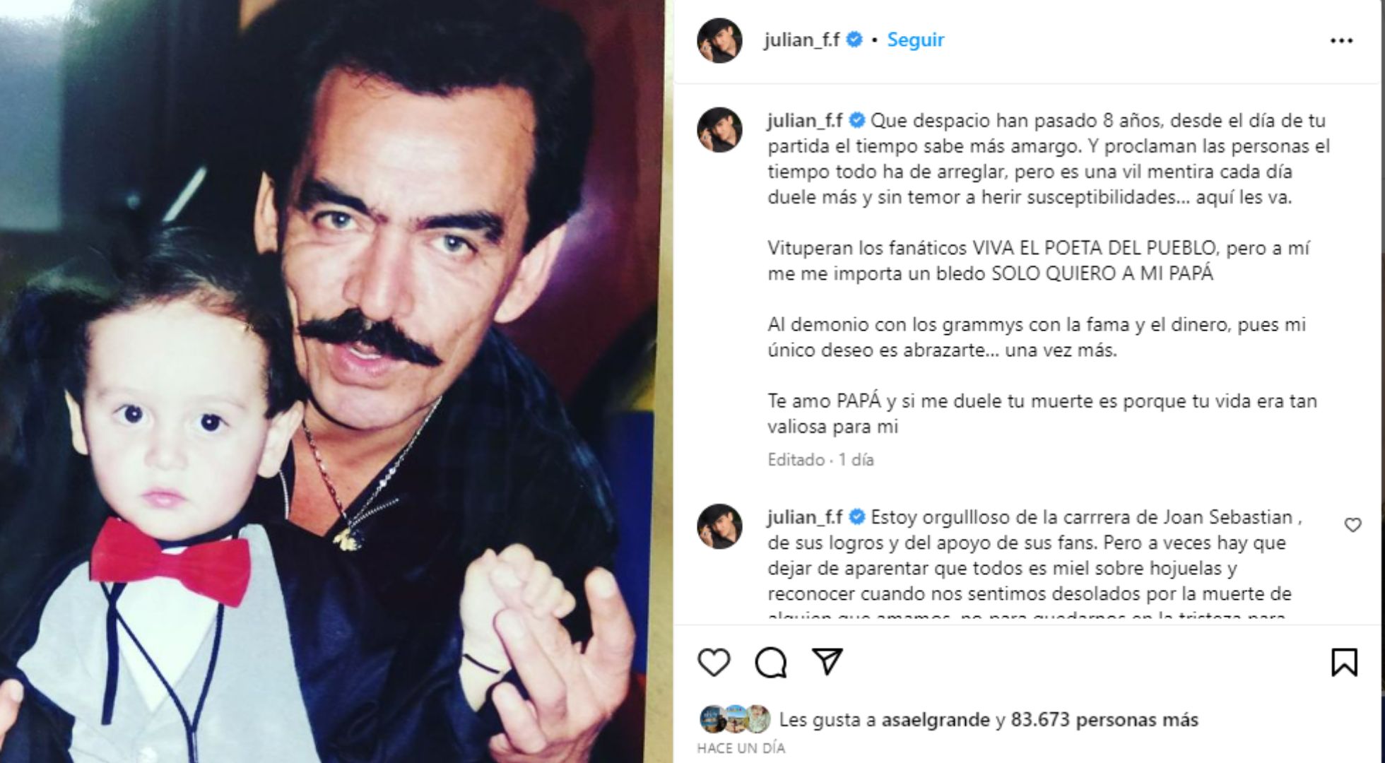 La canción que Joan Sebastian le escribió a Julián Figueroa - Infobae
