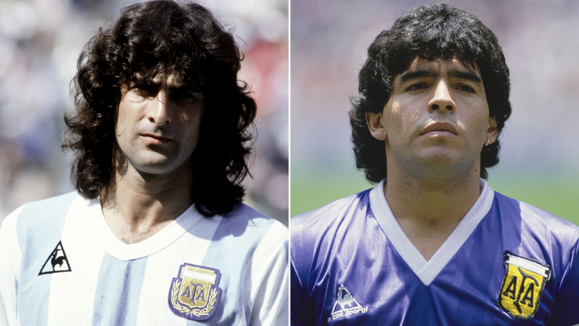Mario Kempes y Diego Maradona 