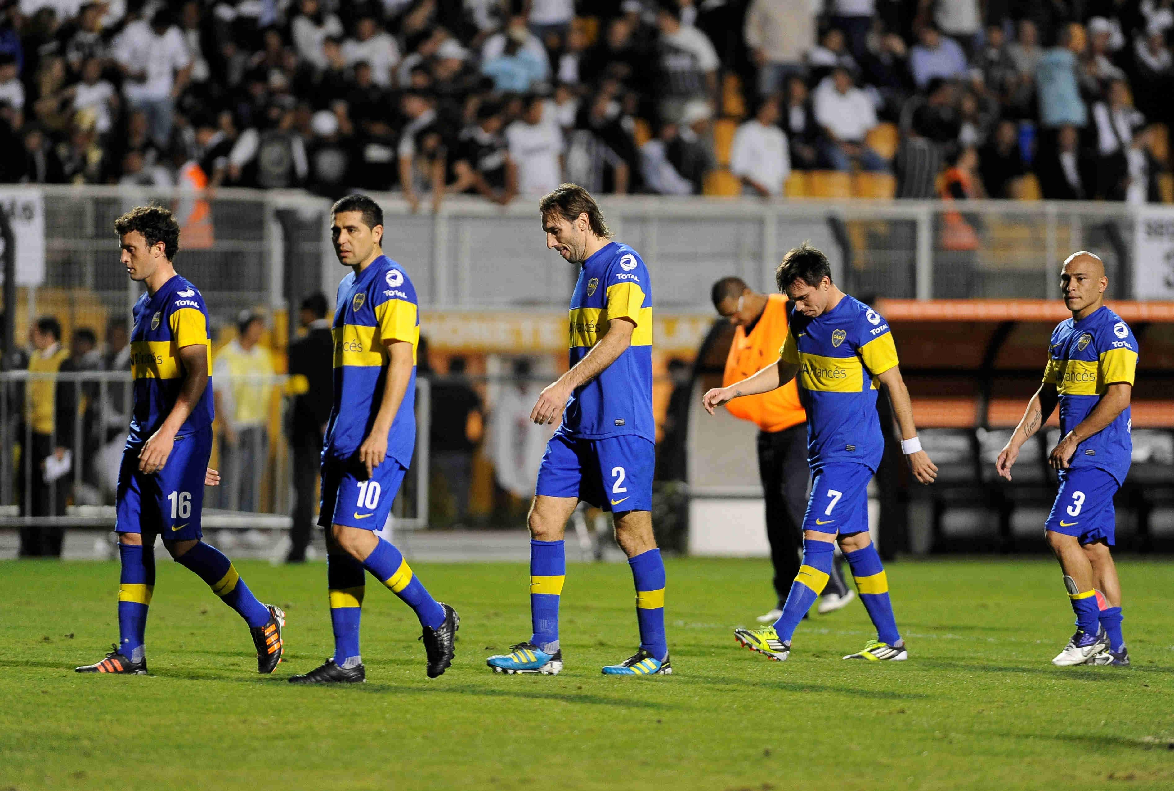 El equipo xeneize tras la caída en la final de la Copa 2012
