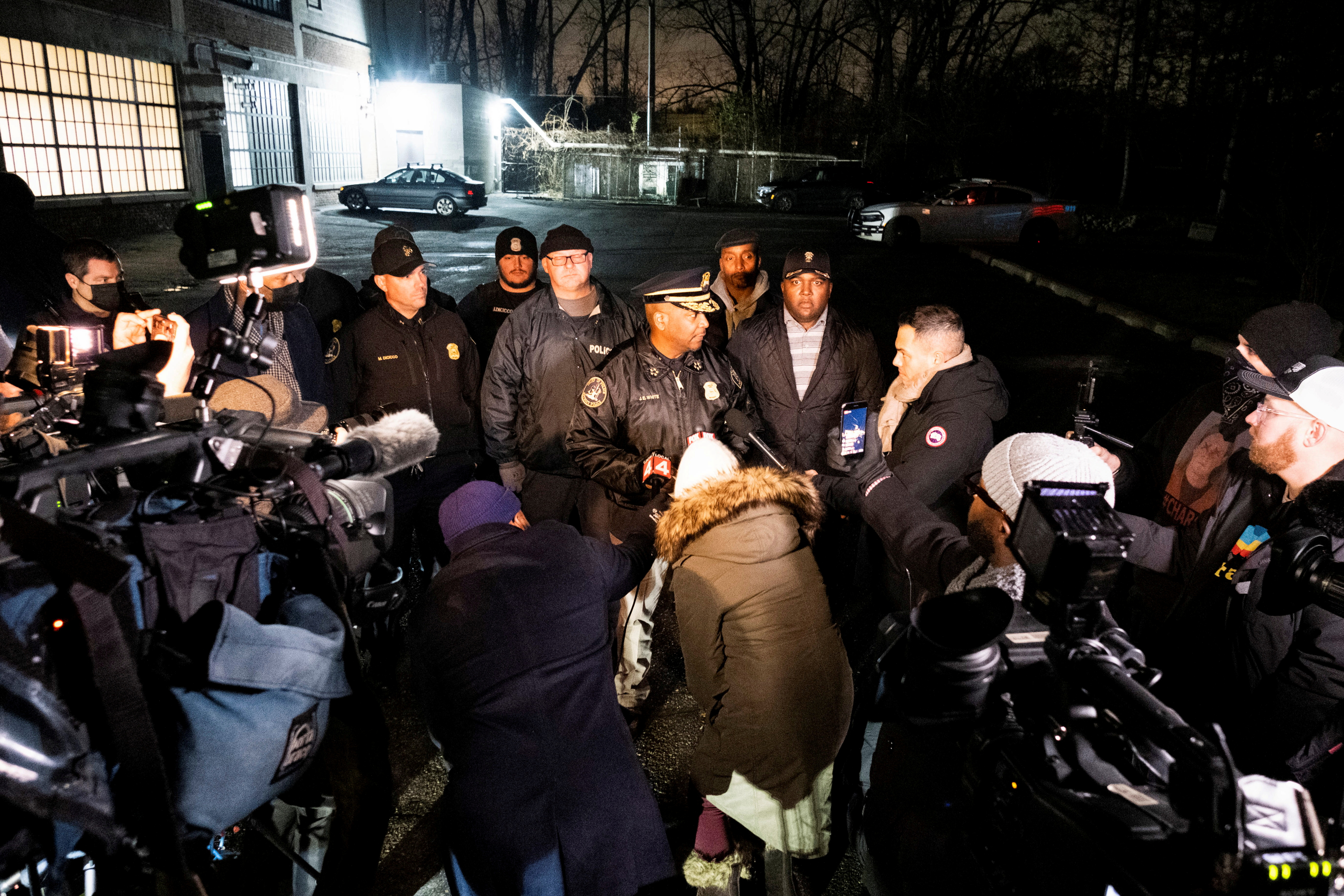 File Image: Detroit Police Chief James White speaks to the media outside the Detroit Impression Company, where the parents of school shooter Ethan Crumbley were found hiding and taken into police custody early Saturday morning in Detroit, USA USA, December 4, 2021. REUTERS/Seth Herald