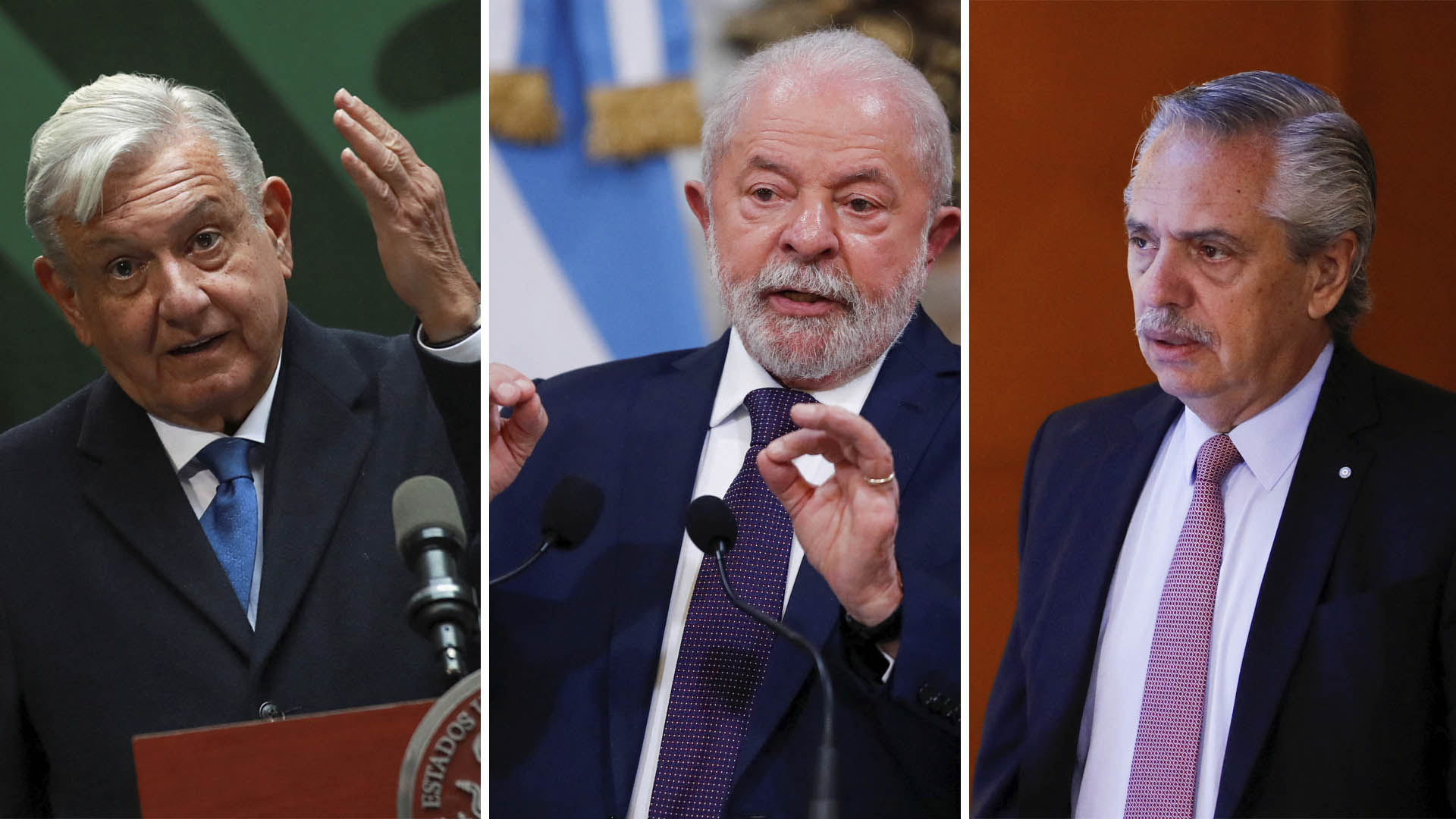 Manuel López Obrador, Lula da Silva y Alberto Fernández