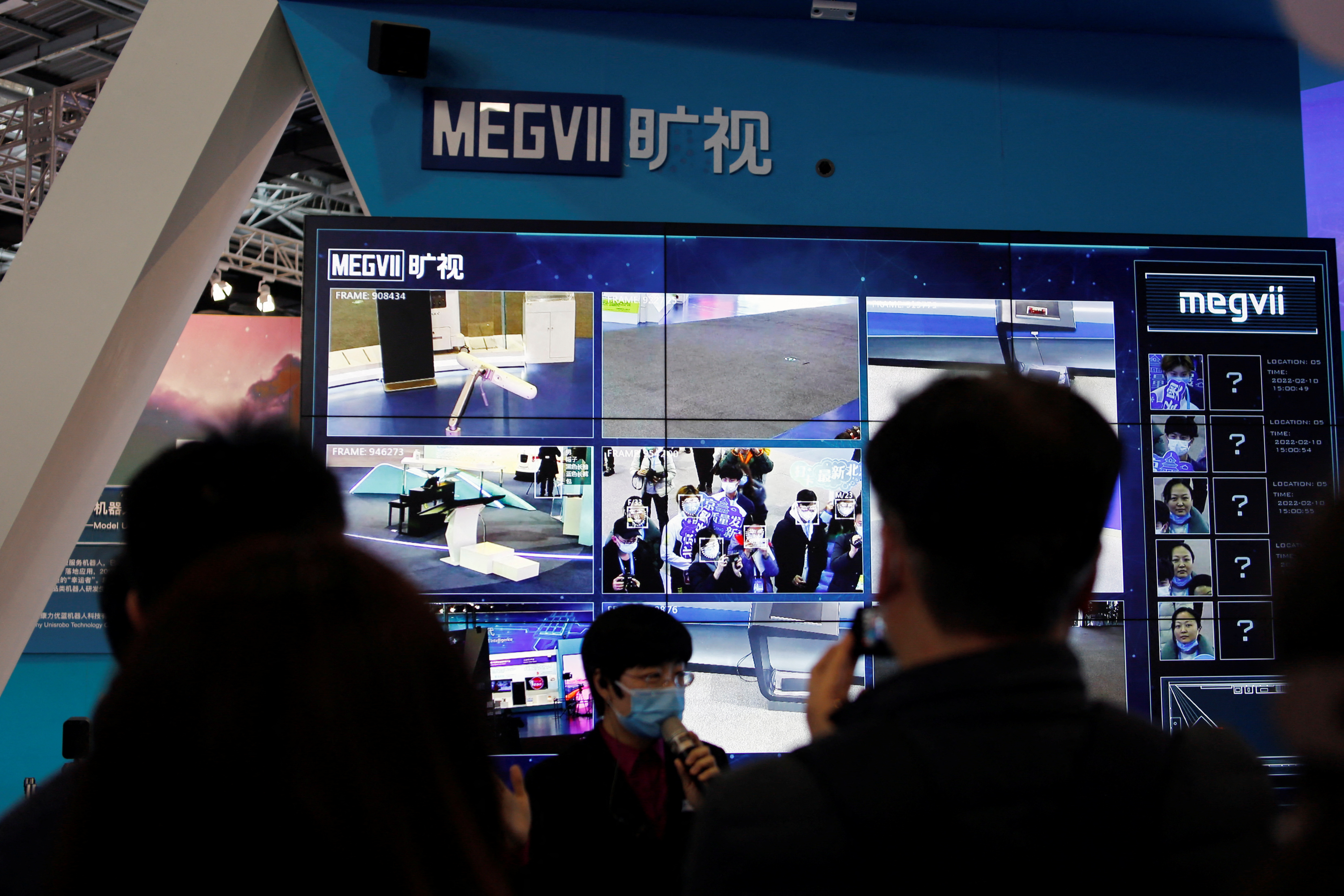 Exhibición de sistemas de reconocimiento facial de la firma Megvii, de inteligencia artificial (Reuters)